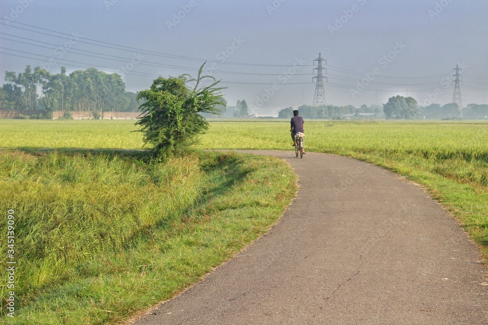 man walking in the countryside man walking in the countryside