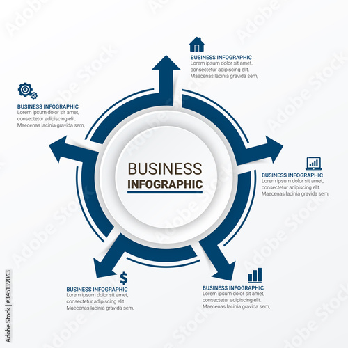 Modern Infographic choice template with 4 options. Vector infographic element. - Vector