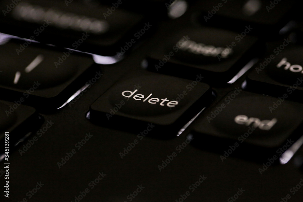 Keyboard with Backlight and Keys Light Up on Black Background Keyboard with Backlight and Keys Light Up on Black Background