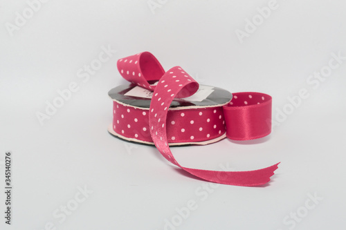 Ribbons Polka Dot Pink White Messy Colorful  Patterns 