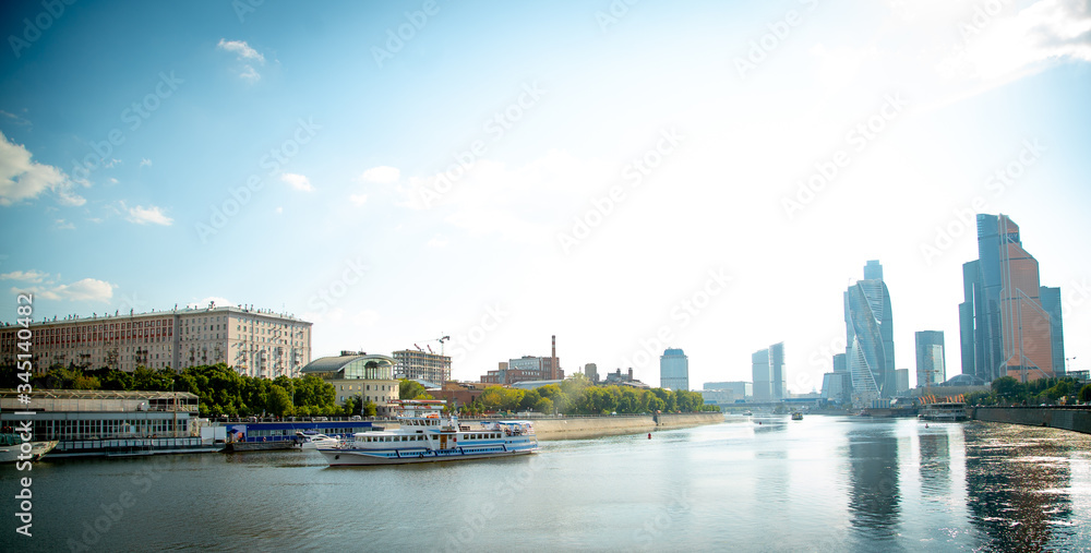 Fototapeta premium River panoramic view on a summer day