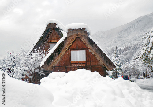 house in the snow