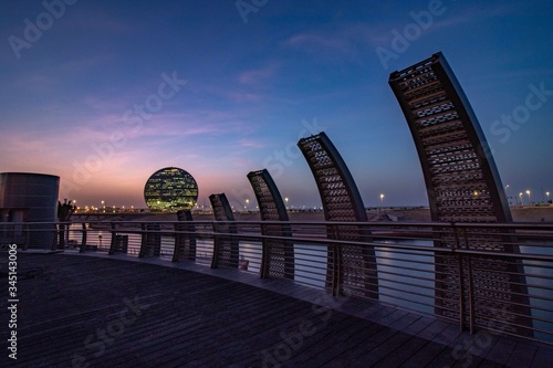 A sunset in the city of the Abu Dhabi