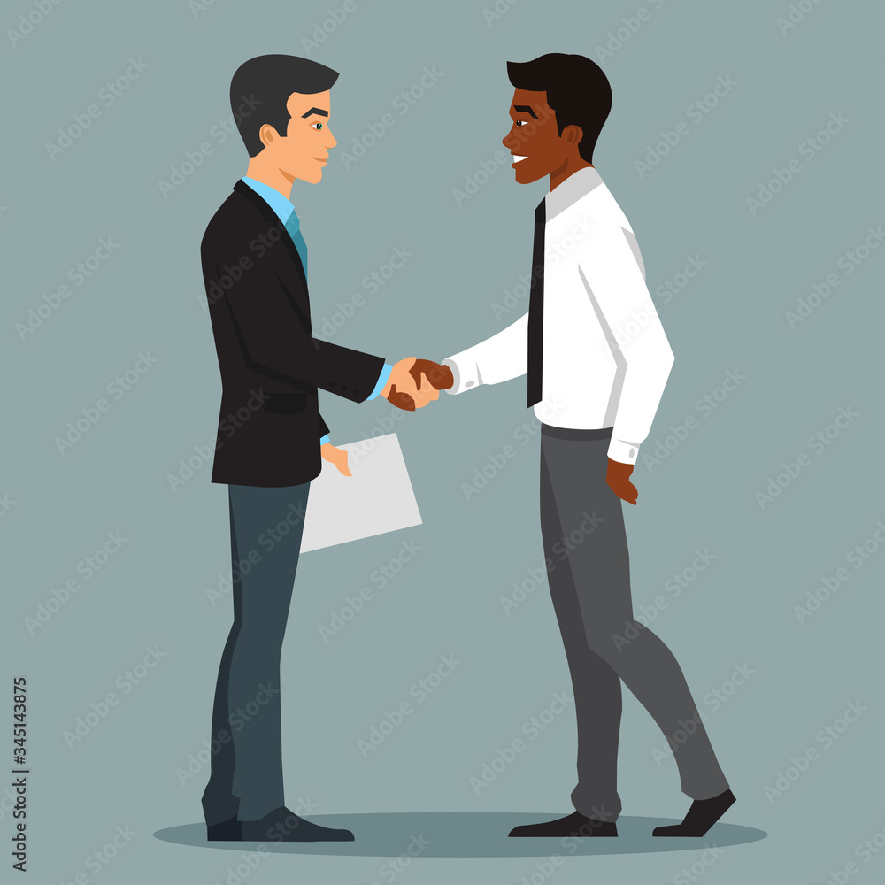 Handshake of business partners. Vector flat illustration style