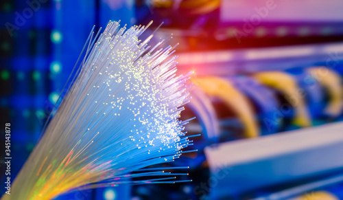Foto abstract background of fiber optic cables