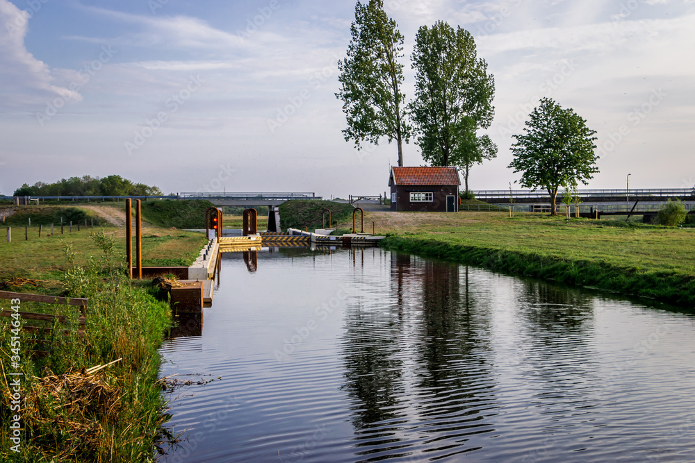Obraz premium The river Vecht in the province of Overijssel in the Netherlands at day light