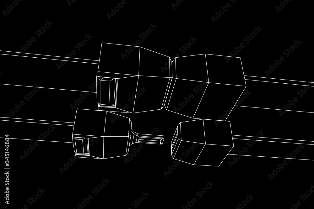 Obraz premium Safety auto seat belt inserted and open. Wireframe low poly mesh vector illustration.