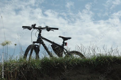 bicycle on a background of blue sky