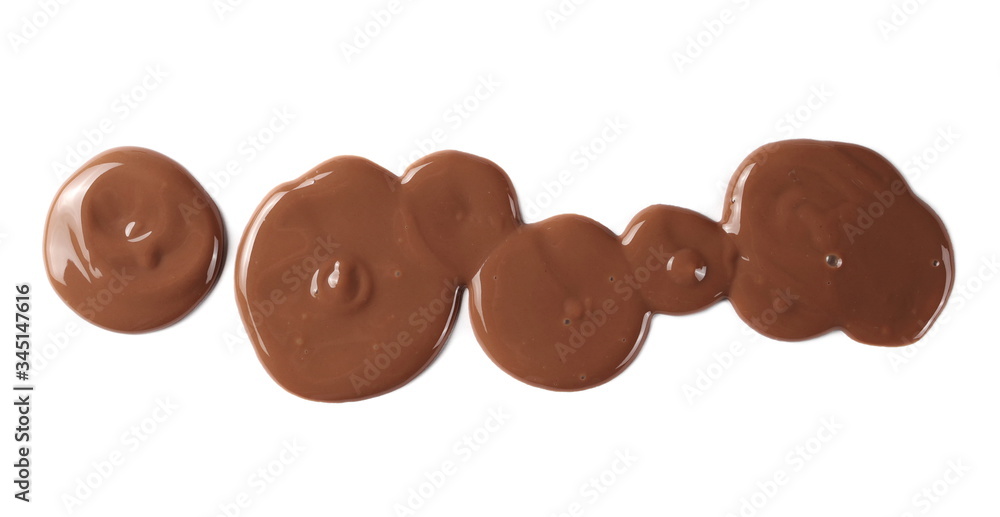 Chocolate cream spread isolated on white background, top view Chocolate cream spread isolated on white background, top view
