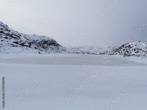 snow covered mountains