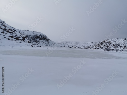 snow covered mountains