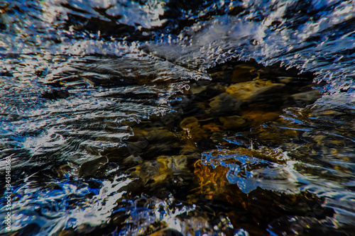 Running water under ice, Mosquito Creek.. Banff National Park.