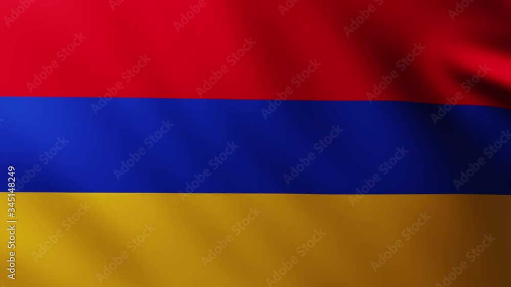 Large Flag of Armenia fullscreen background fluttering in the wind