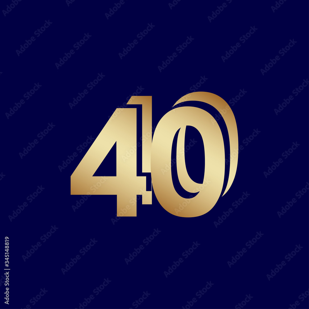 40 Years Anniversary Celebration Blue Gold Vector Template Design Illustration 40 Years Anniversary Celebration Blue Gold Vector Template Design Illustration