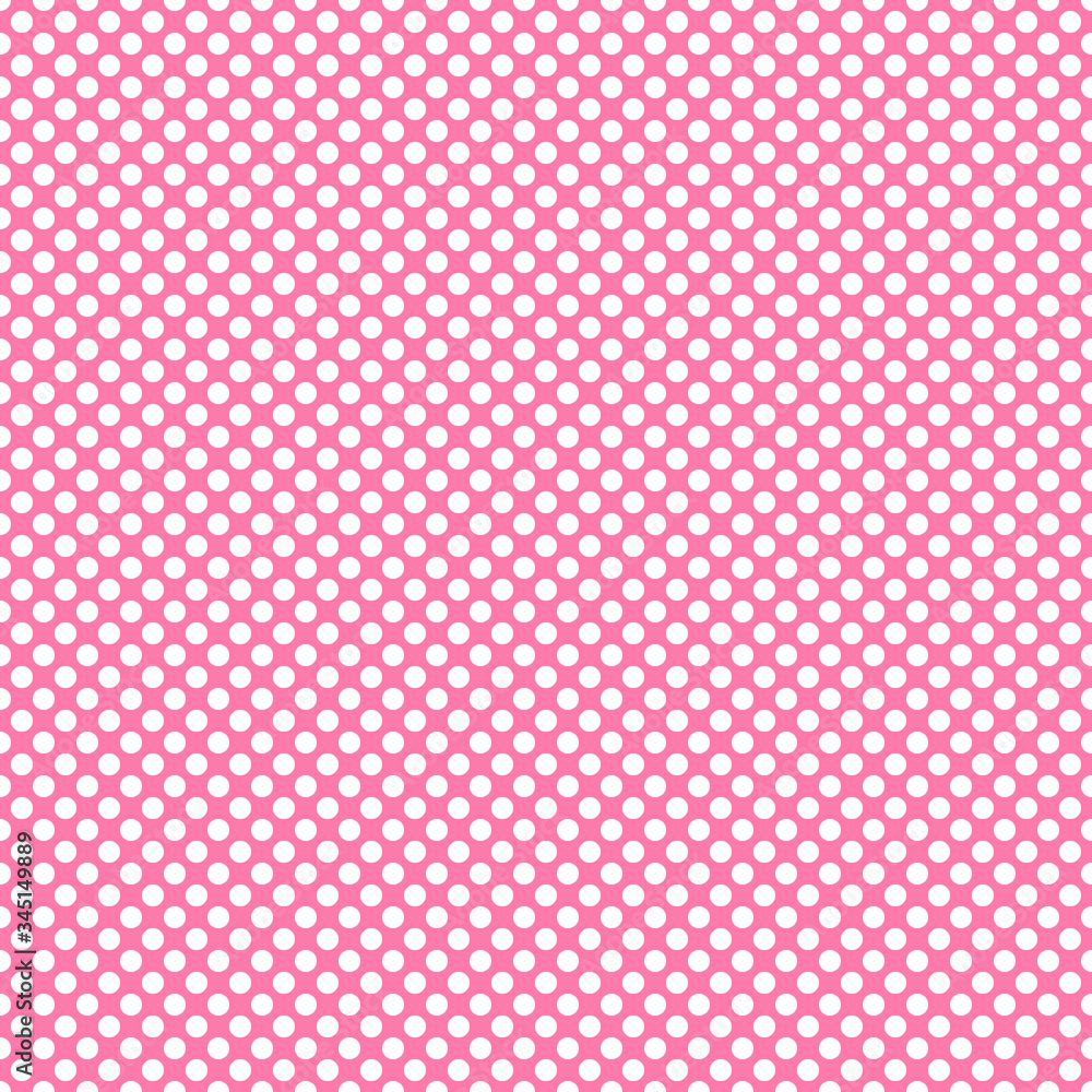 Seamless geometric pattern. White circle on pink background. Simple repeat ornament. Vector illustration Seamless geometric pattern. White circle on pink background. Simple repeat ornament. Vector illustration