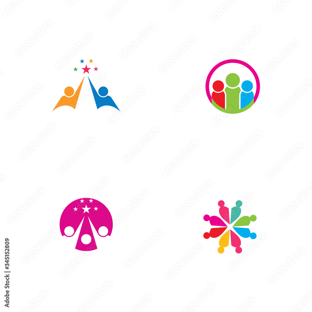 Set Community Logo Template vector Set Community Logo Template vector