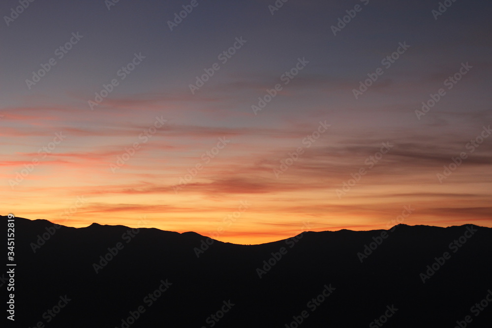 sunset in the mountains