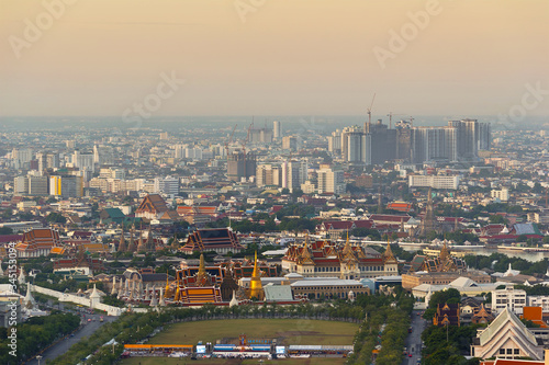 popular travel in Thailand Wat Phra Kaew top view at Bangkok