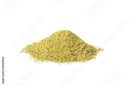 Pistachio Powder from Italy, Used in Pastry-Making – Isolated on White Background