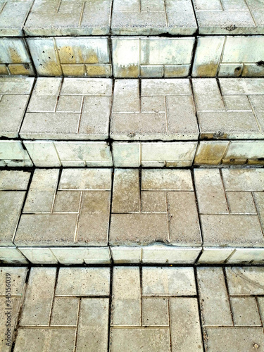 Background of the stairs with the old plates.