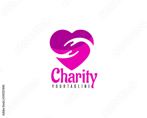 Professional and international charity donation organization or foundation logo design full vector 