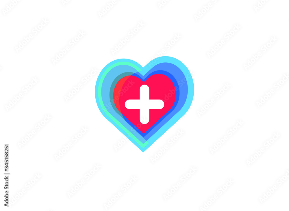 Love red heart with blue strock symbol, logo ,icon Love red heart with blue strock symbol, logo ,icon