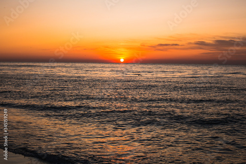 amazing sunrise sea in the summer or early autumn