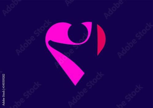 vector concept of orphans in heart icon, love and happy life vector illustration.