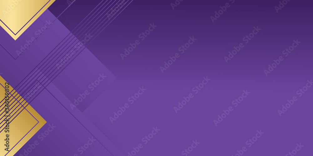 Obraz premium Abstract purple background a combination with golden decoration. Modern and luxury overlapping layers style concept for use frame, cover, banner, card, corporate, business, advertising