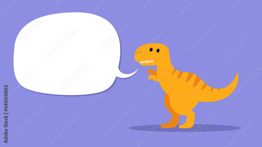 Cute tyrannosaurus rex dinosaur with speech bubble to place your copy Cute tyrannosaurus rex dinosaur with speech bubble to place your copy
