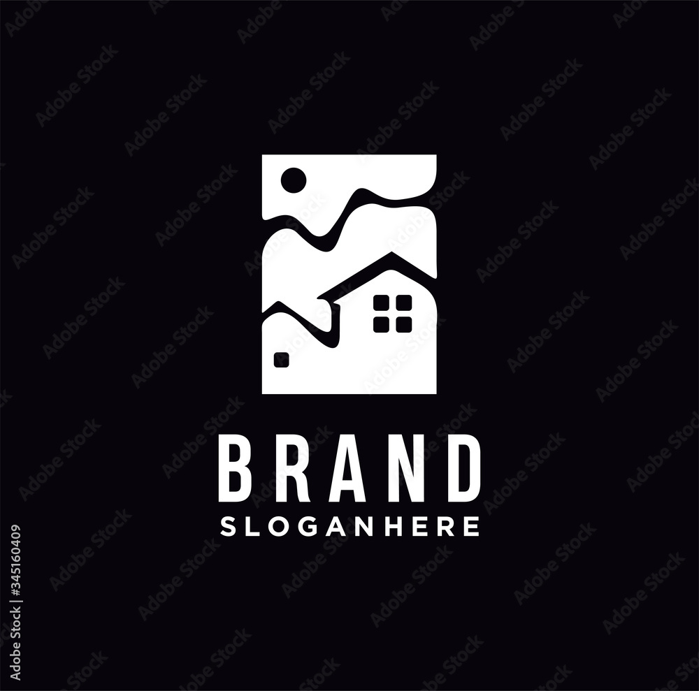 House Logo Design Template. Home Logo icon, Mortgage Logo emblem vector, Real Estate Logo Silhouette design hipster vintage 
