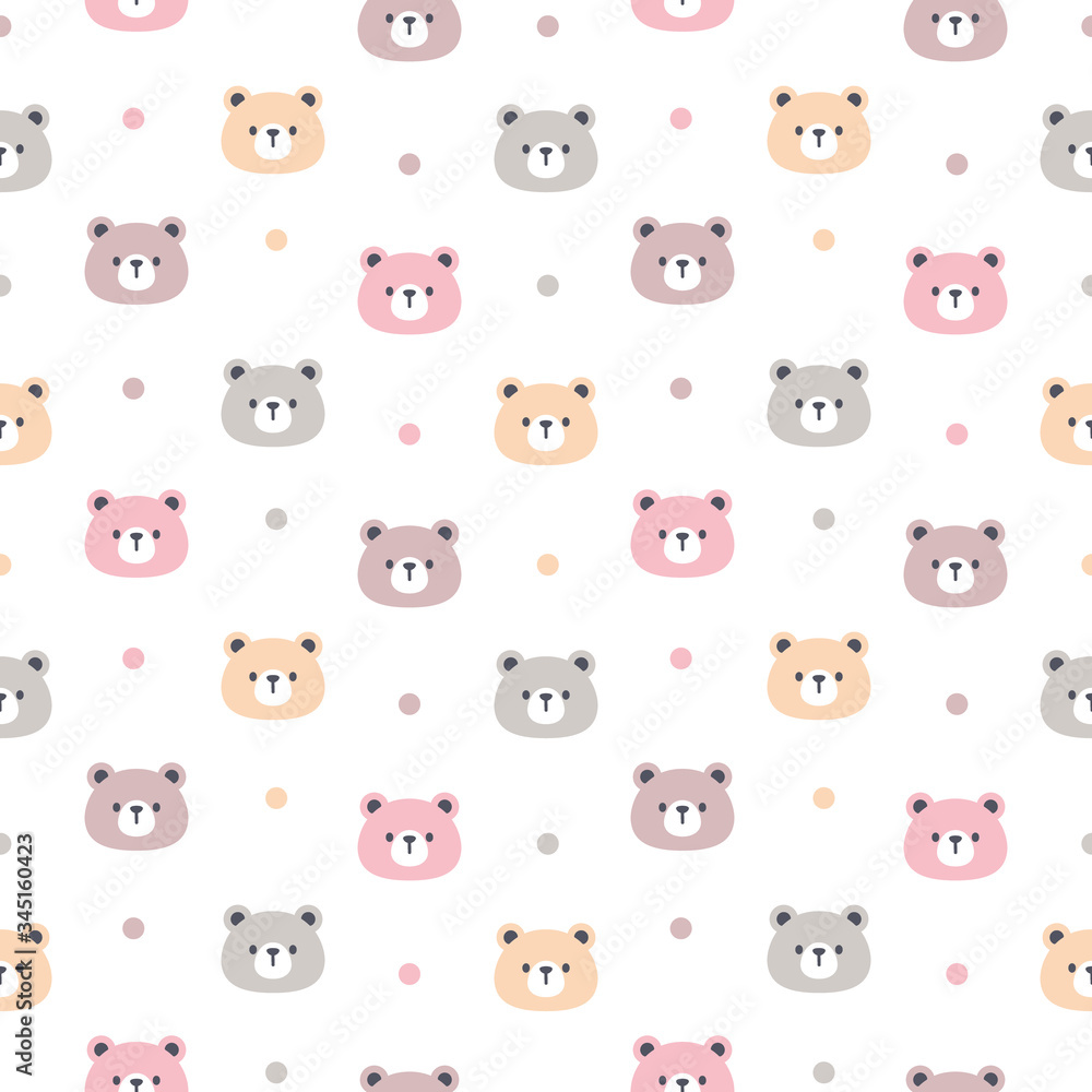 Pastel bear seamless pattern background Pastel bear seamless pattern background