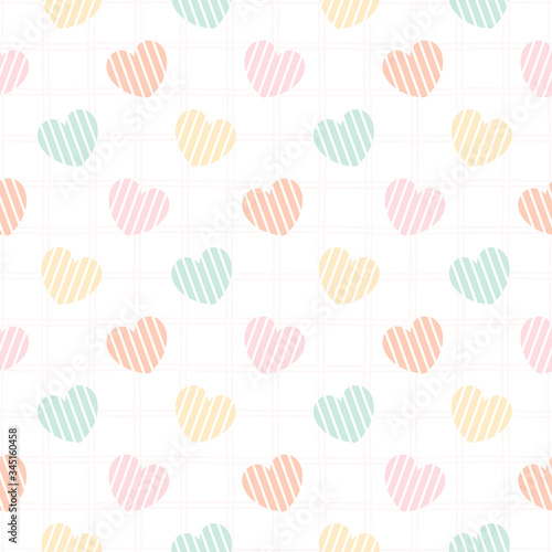 Pastel heart seamless pattern background