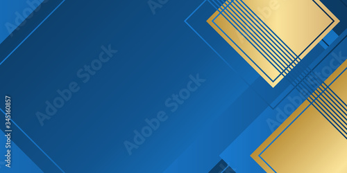 Abstract polygonal pattern luxury dark blue with gold. Abstract template dark blue luxury premium background with luxury triangles pattern and gold lighting lines.