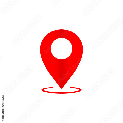 Geo pin, location icon in different colors or geolocation, gps, map pointer for applications, web, app. Isolated white background. EPS 10 vector.