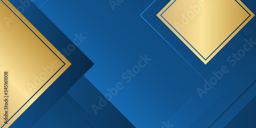 Elegant navy blue background with overlap layer. 
Abstract elegant dark blue texture composition with two arcs with a gold border. 
Abstract polygonal pattern luxury dark blue with gold 