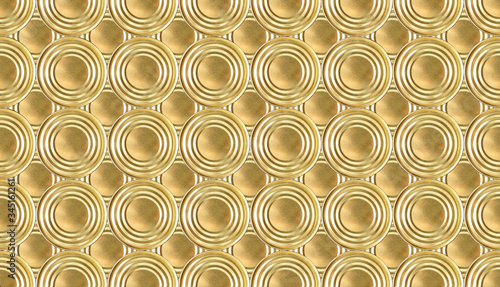 Pattern from circle tin isolated on red backdrop