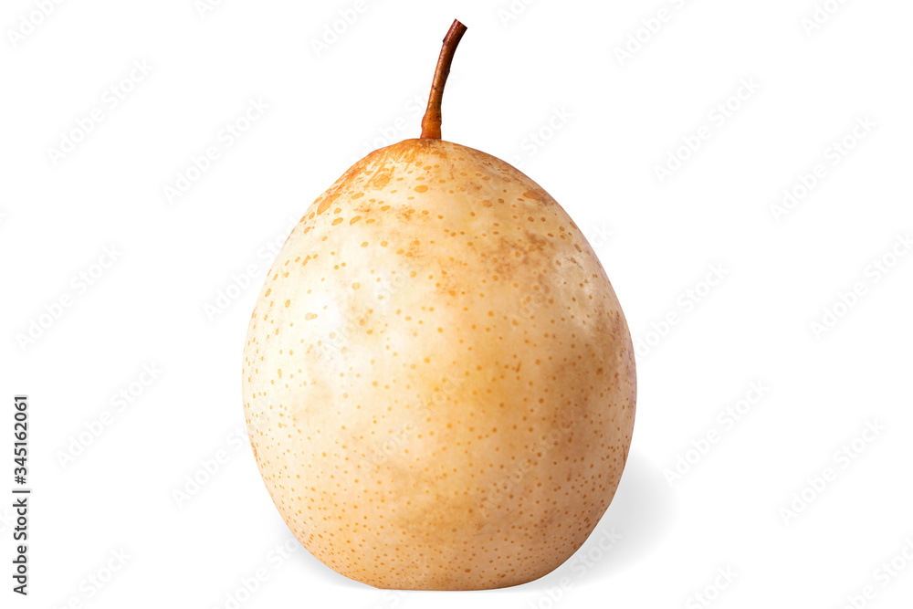A yellow pear on white background, isolated. A yellow pear on white background, isolated.