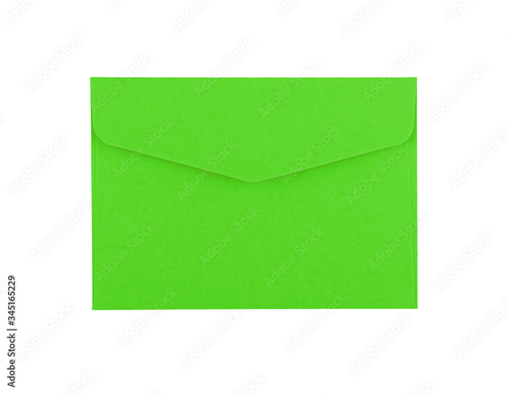 Green paper envelope isolated on white Green paper envelope isolated on white