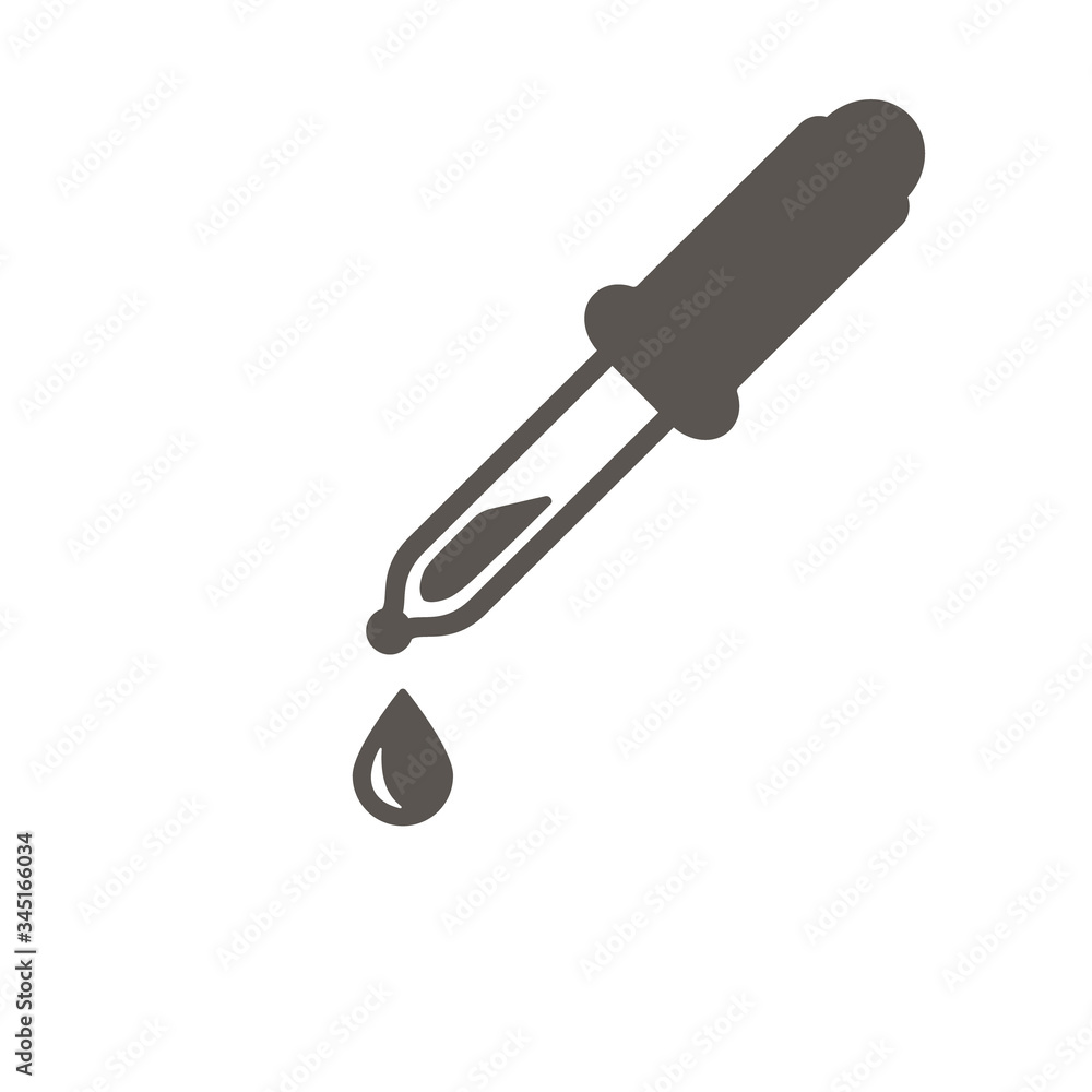 Pipette icon with drop. Graphic elements for your design Pipette icon with drop. Graphic elements for your design