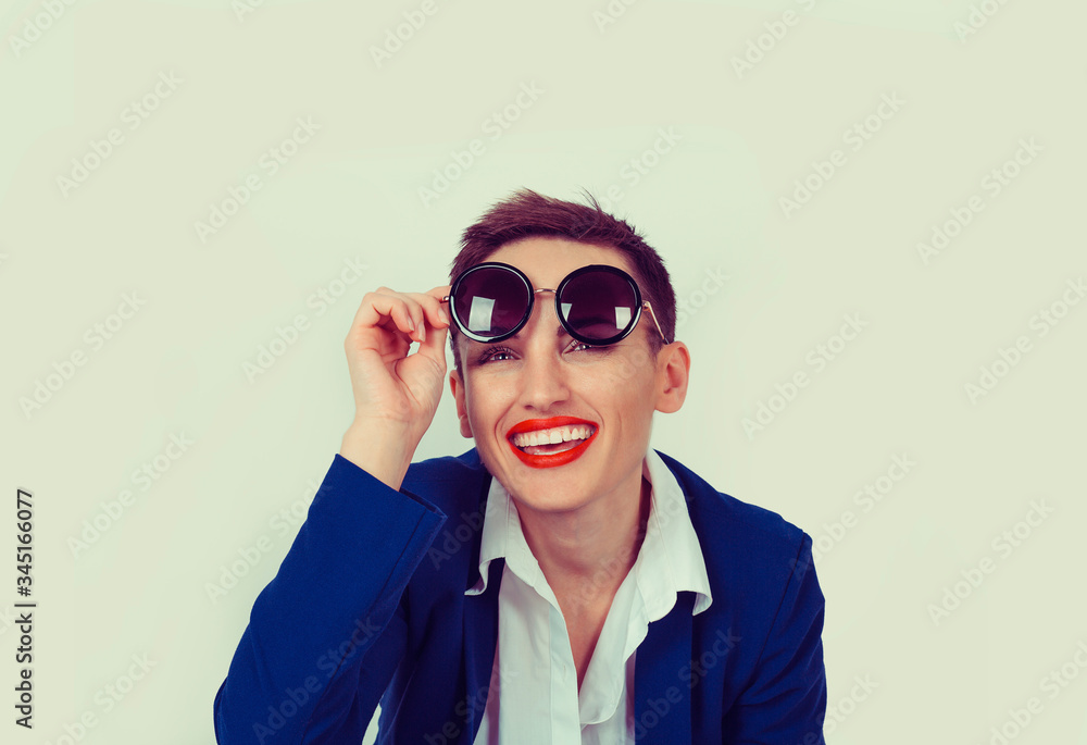 Portrait of a beautiful woman in sunglasses