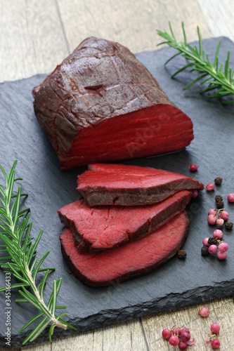 Принти на полотні venison dish, sous vide cooking, low temperature cooking