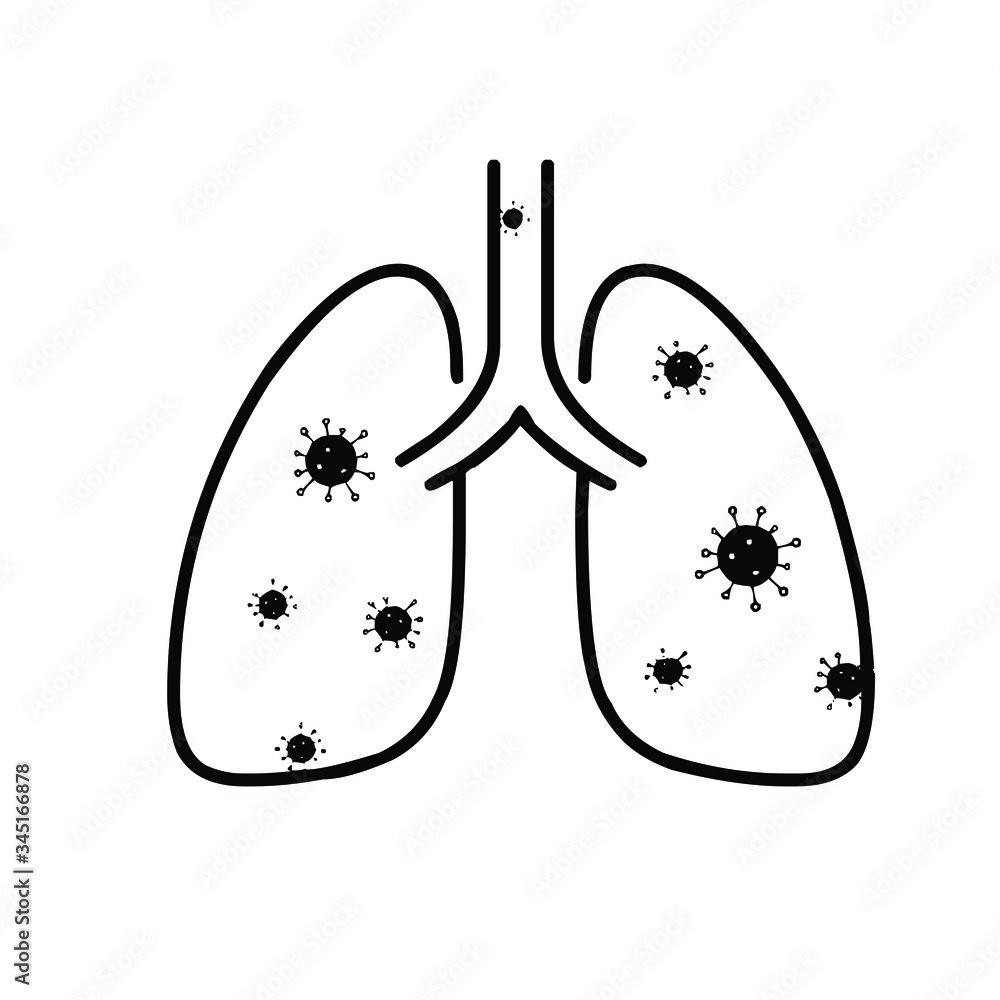Lungs infected with virus icon vector illustration Lungs infected with virus icon vector illustration