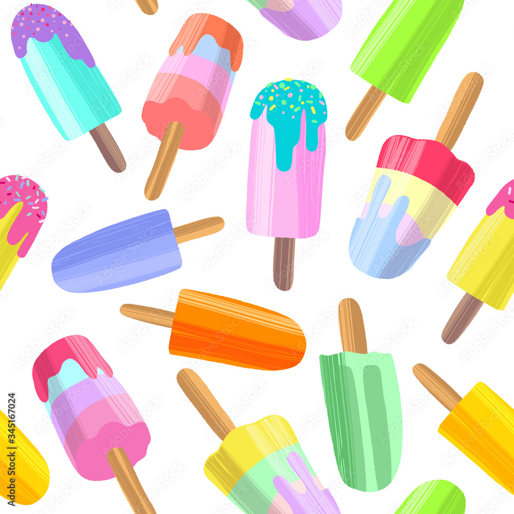 Ice cream background, summer dessert seamless pattern. Ice cream background, summer dessert seamless pattern.