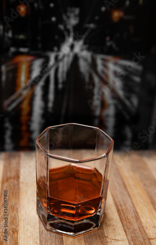 Whiskey, glass