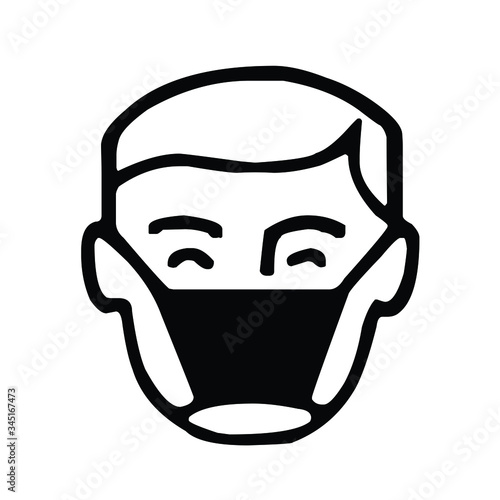 Man with face mask icon vector illustration