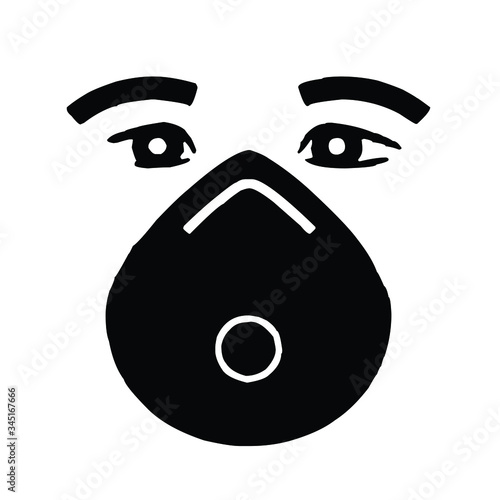 Man with face mask icon vector illustration