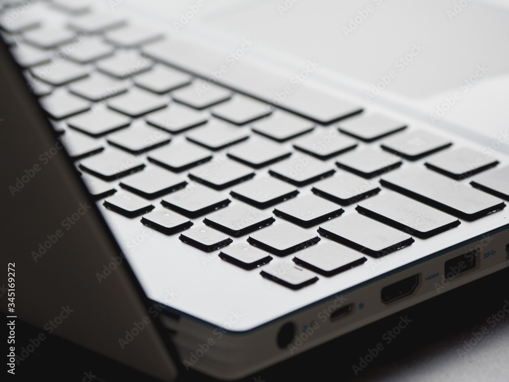 Laptop keyboard. Close-up of laptop keyboard with soft focus Laptop keyboard. Close-up of laptop keyboard with soft focus
