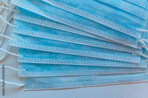 Medical masks on a light background