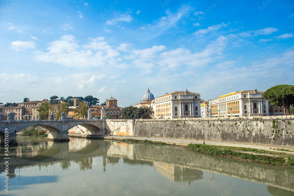 River Tiber view from Castel Sant Angelo Rome Italy